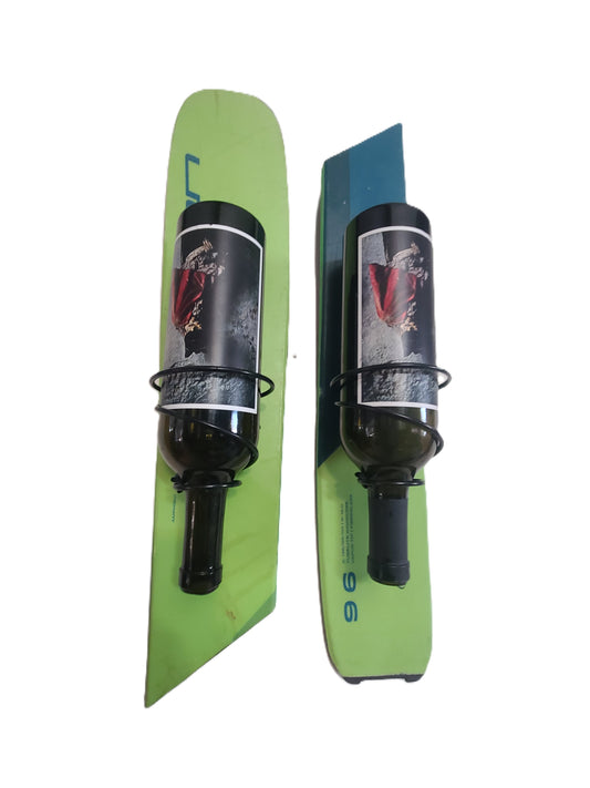 Snow Ski Wine Rack - Wall Mount Wine Rack Reverse Holder, Set of 2 made from an authentic snow ski