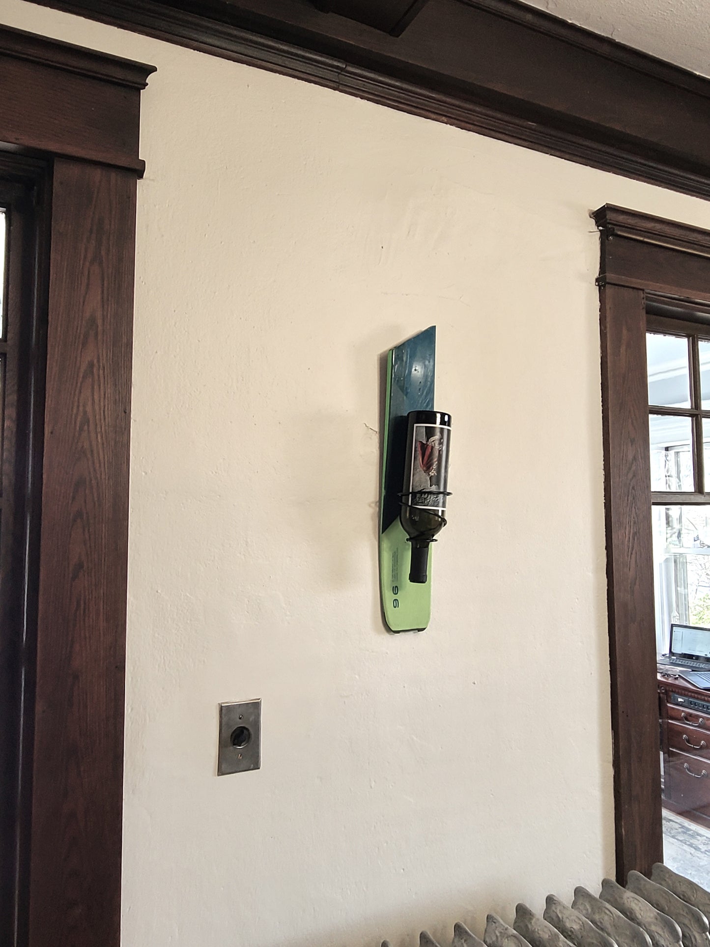 Snow Ski Wine Rack - Wall Mount Wine Rack Reverse Holder, Set of 2 made from an authentic snow ski