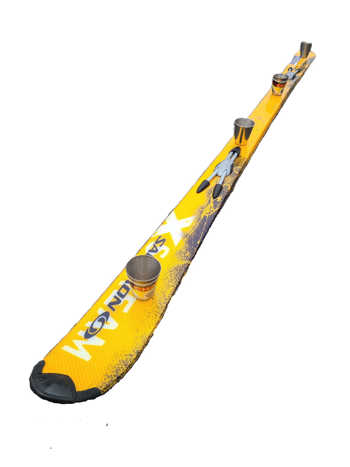 X Scream Shot Ski, Shotski with Large 2.5 oz Shots made with a stainless steel Salomon Ski