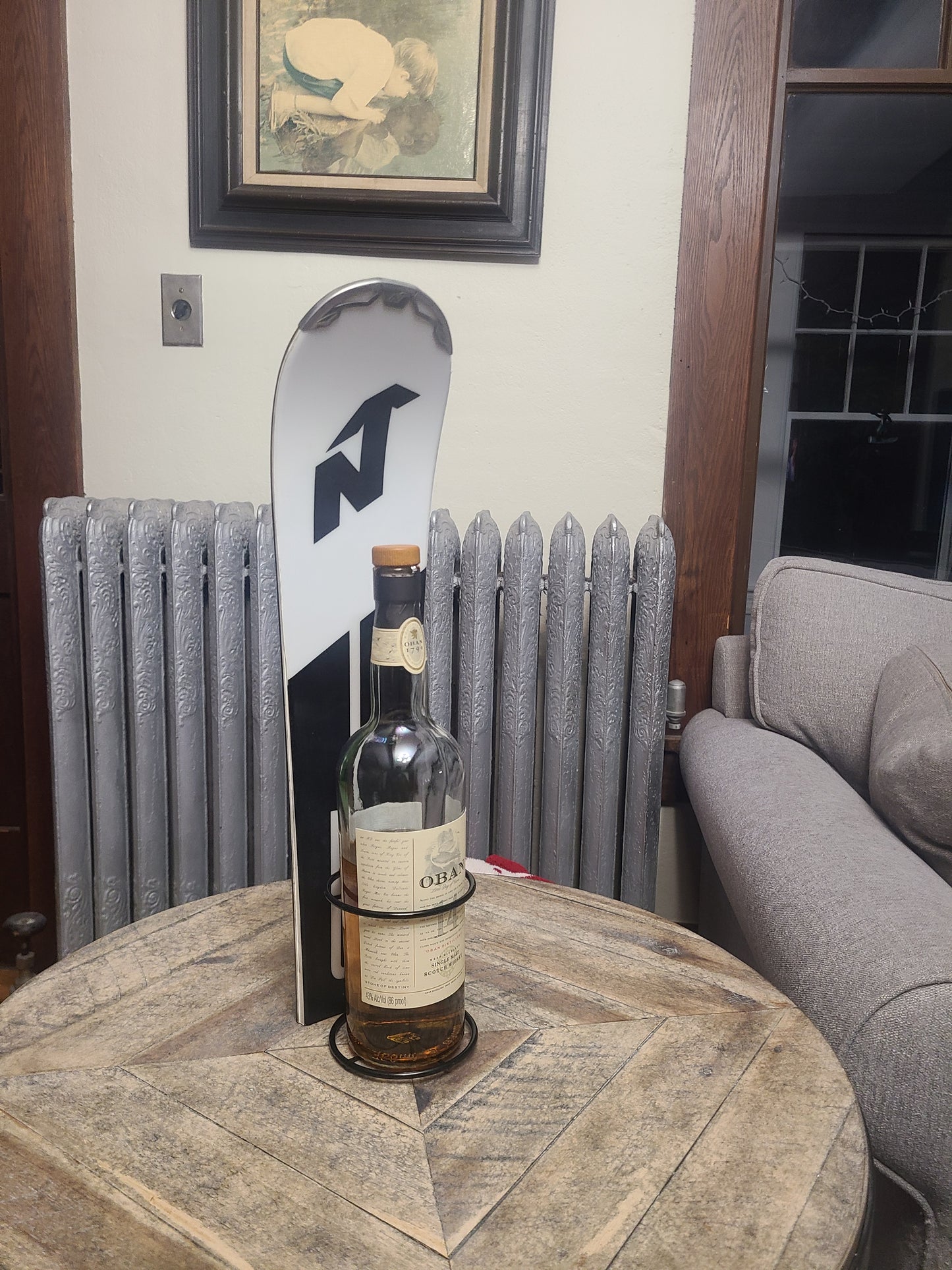Snow Ski Wine Rack - Wall Mount or Table Top- made from an authentic snow ski