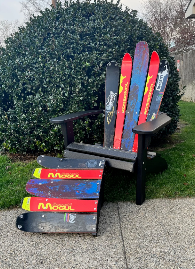 2 piece set of Skichairs - Snow Ski Adirondack Skichair with Ottoman