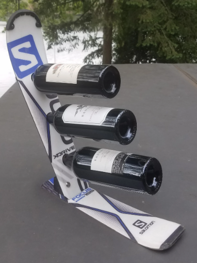 Girly Snow Ski Wine Rack made from real snow skis that you can pick!
