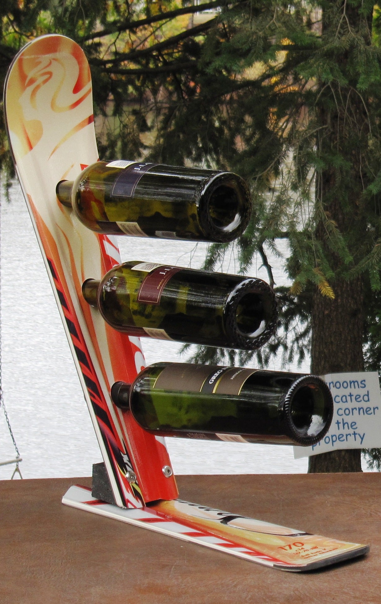 Ski Wine Rack    Snow Ski Wine Rack made with a Real Newer and Wider Ski and you can choose the ski