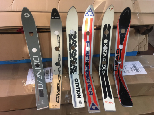 Snow Ski Wine Rack Old School from the 70's and 80's made from real skis that you can pick!