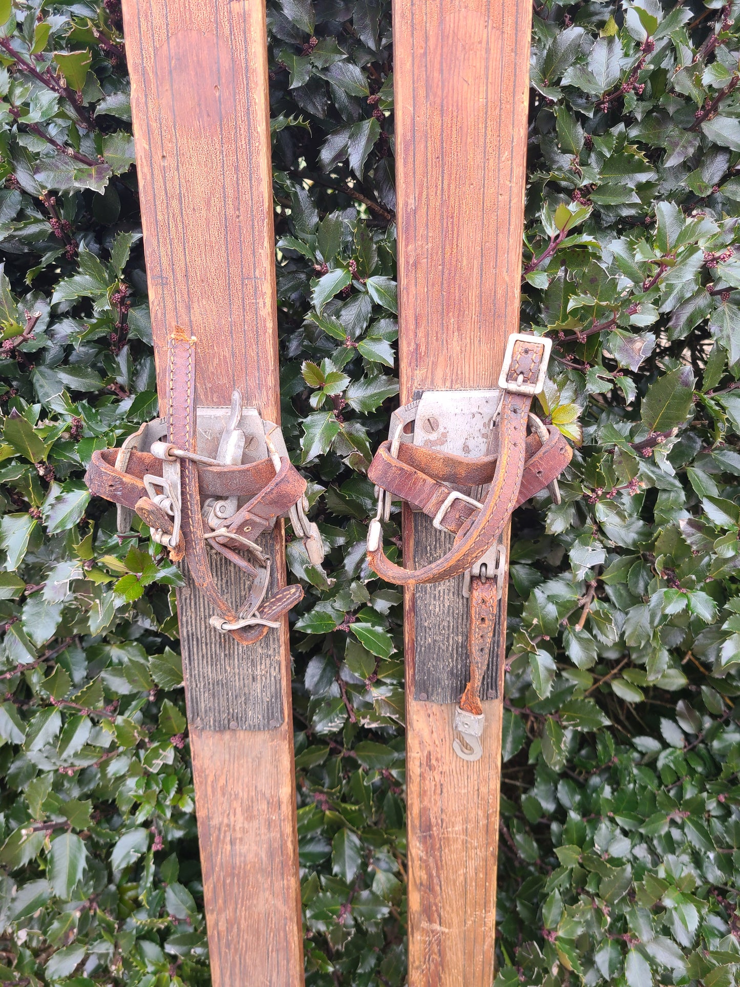 Shot Ski Antique Wooden Shot Ski, 4 shot made from real snow ski from the 20's or 30's