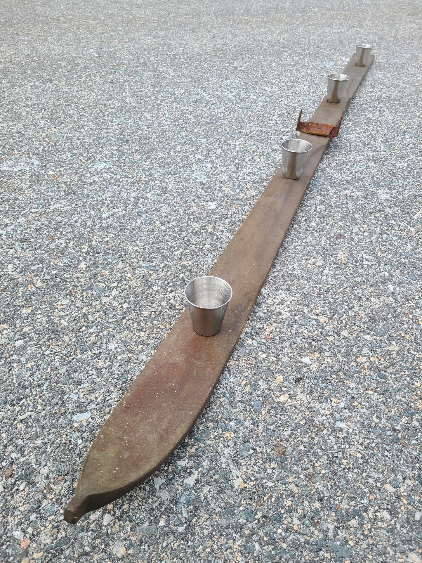 Shot Ski Antique Wooden Shot Ski, 4 shot made from real snow ski from the 20's or 30's