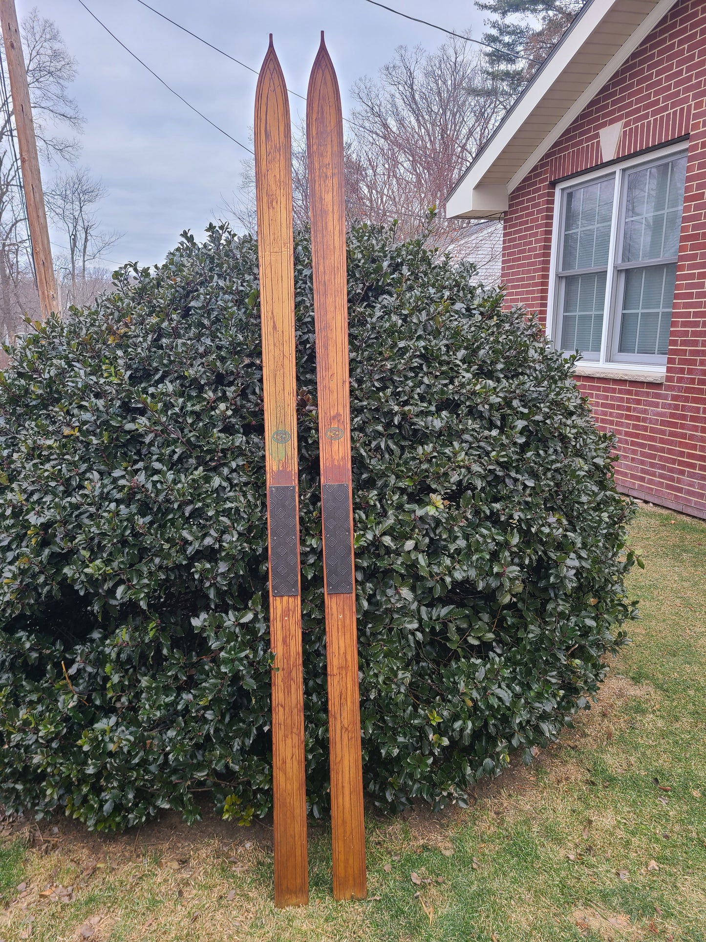 Shot Ski Antique Wooden Shot Ski, 4 shot made from real snow ski from the 20's or 30's