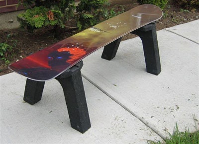 DIY Bench Ends or legs or Bench Kit without a Back made from Recycled Plastic for a Snow Ski Bench or a Snow Board Bench or a Wake Board Bench