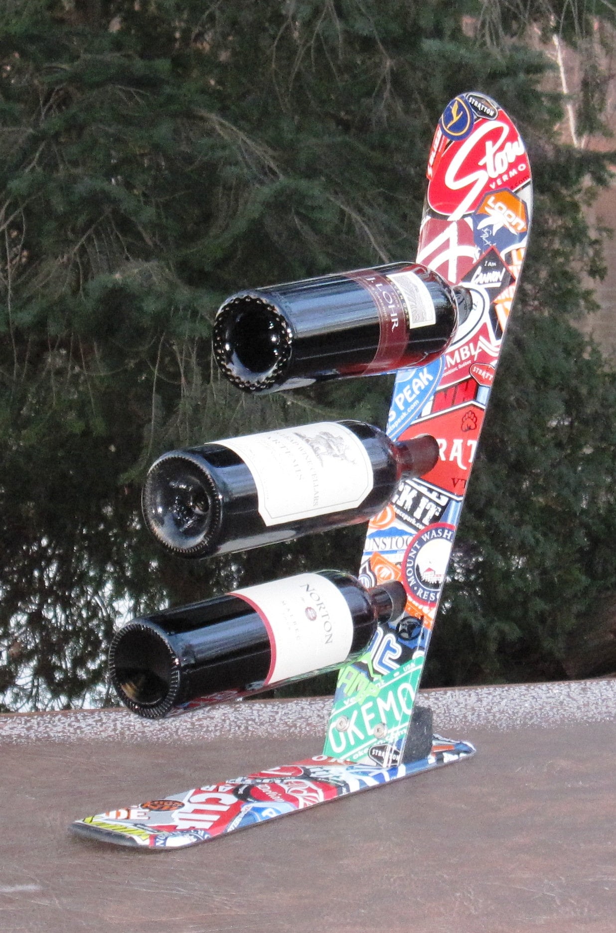 Wine Rack Wild & Crazy Recycled Snow Ski Wine Rack