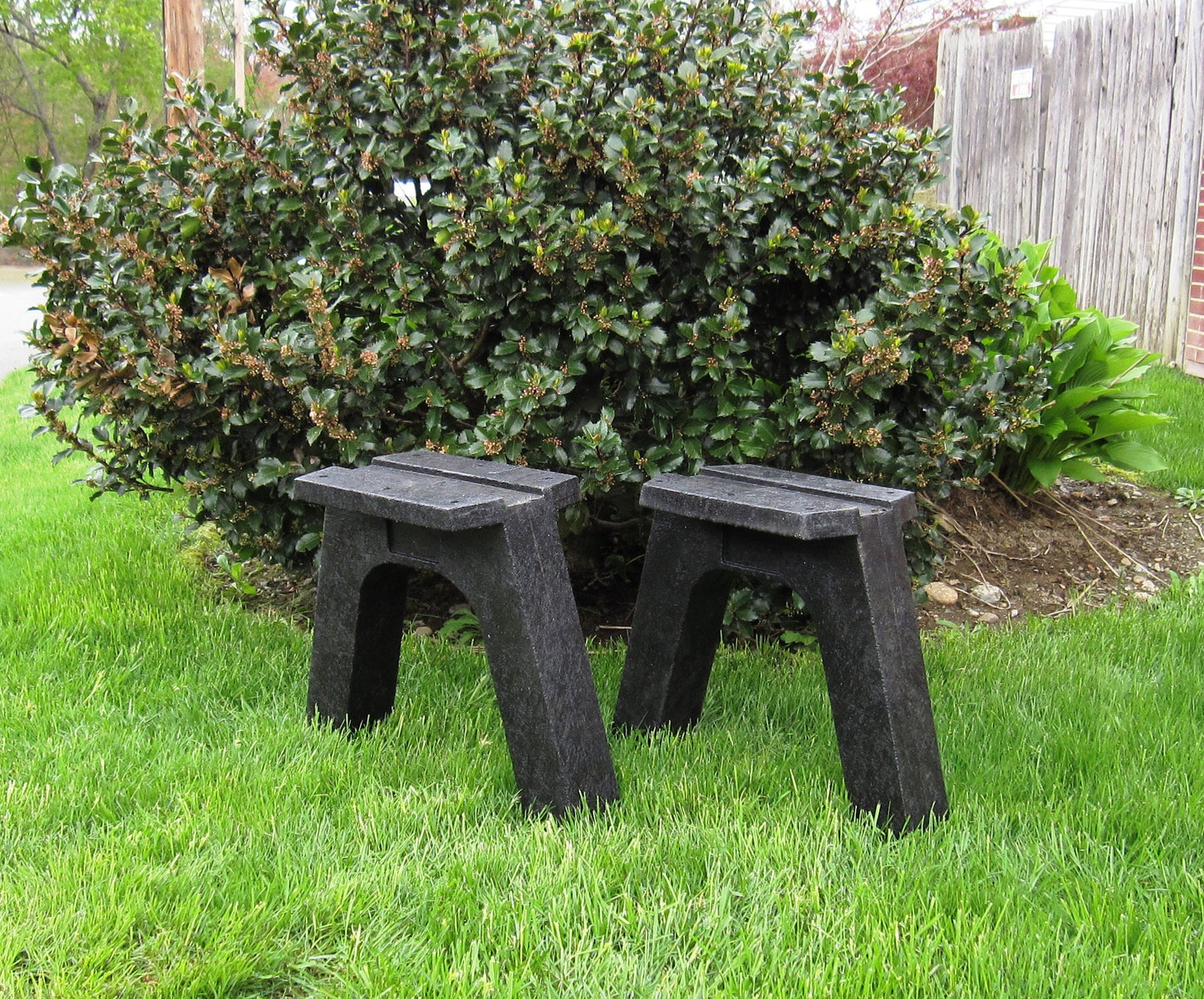 DIY Bench Ends or legs or Bench Kit without a Back made from Recycled Plastic for a Snow Ski Bench or a Snow Board Bench or a Wake Board Bench