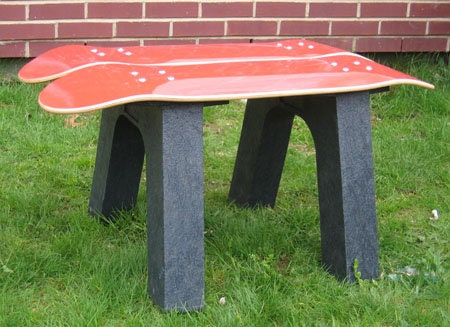 DIY Bench Ends or legs or Bench Kit without a Back made from Recycled Plastic for a Snow Ski Bench or a Snow Board Bench or a Wake Board Bench
