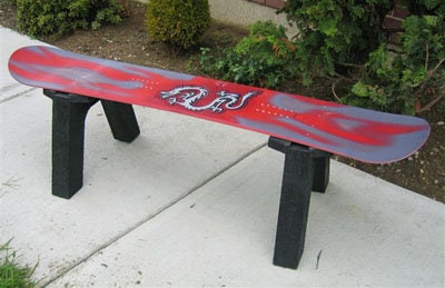 DIY Bench Ends or legs or Bench Kit without a Back made from Recycled Plastic for a Snow Ski Bench or a Snow Board Bench or a Wake Board Bench