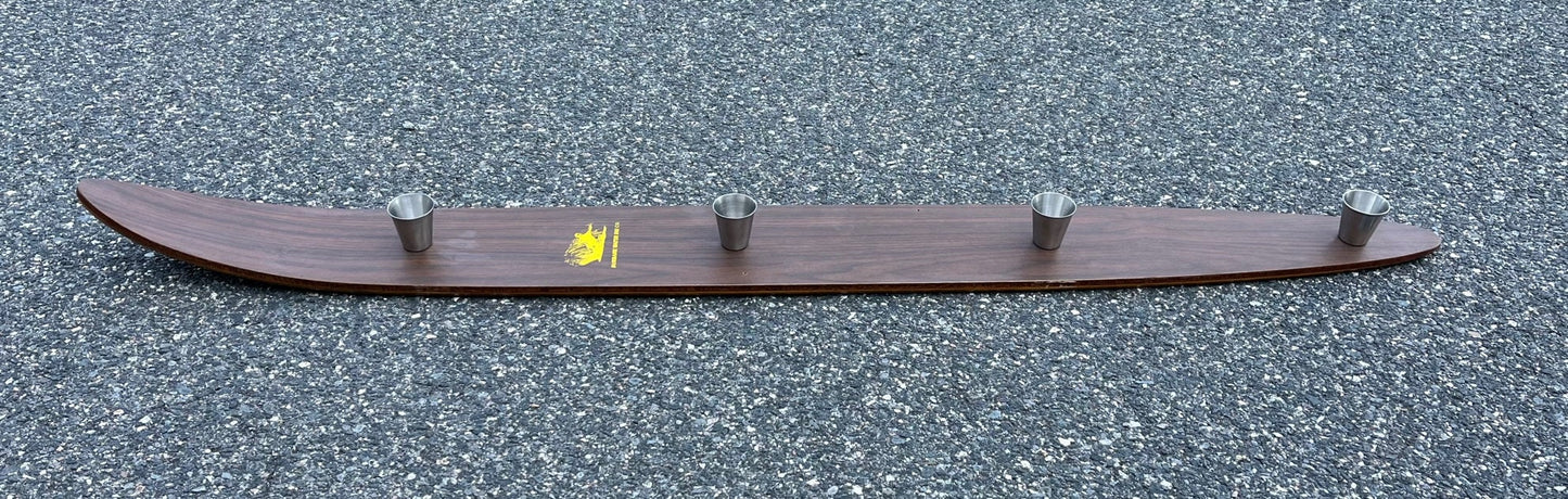 Shot Ski Antique Old School Wooden Water Ski Shotski, 4 shot made from a real unmounted wooden water ski
