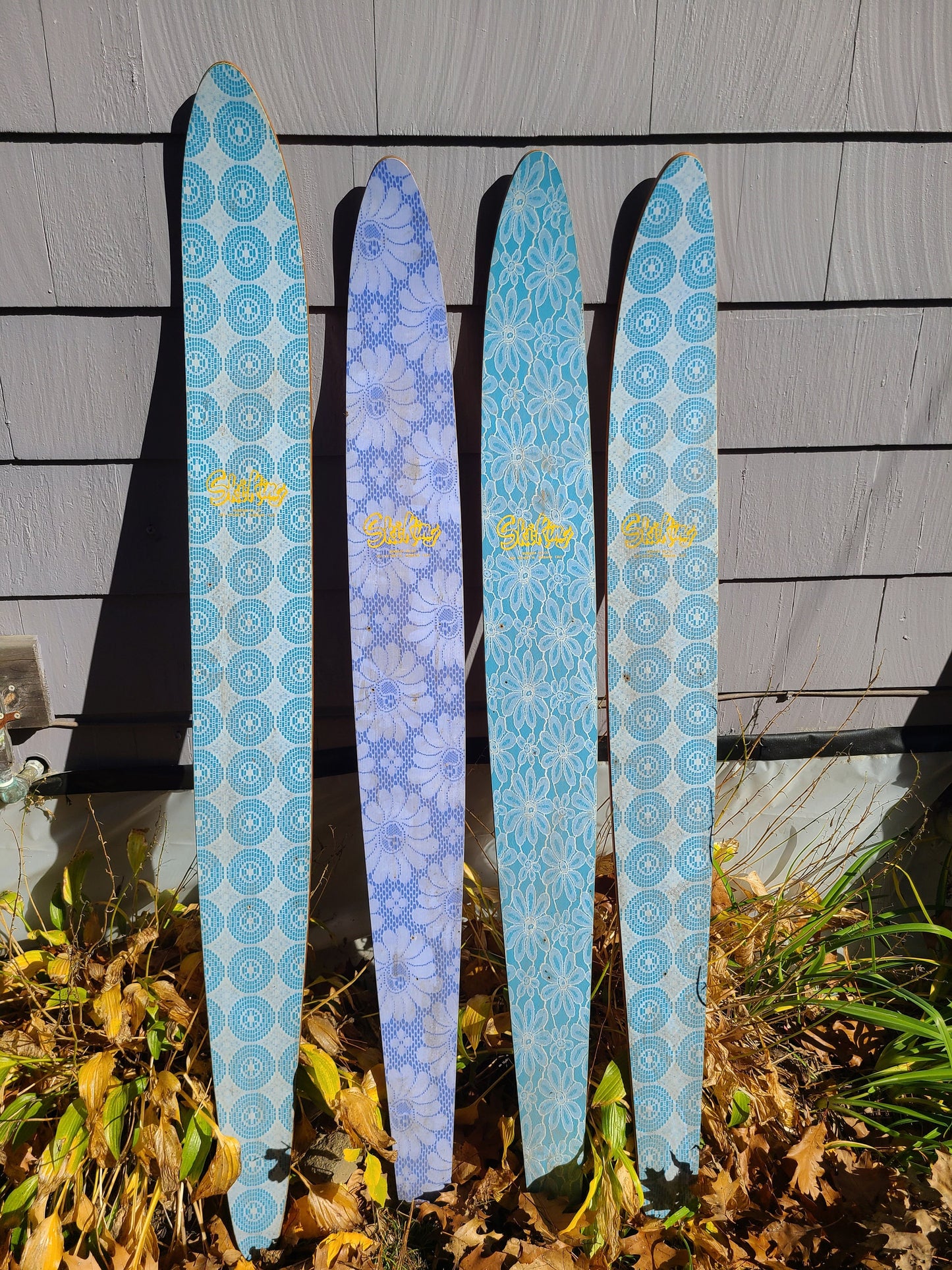 Shot Ski Antique Old School Water Skis Shotski, 4 shot made from a real unmounted water ski