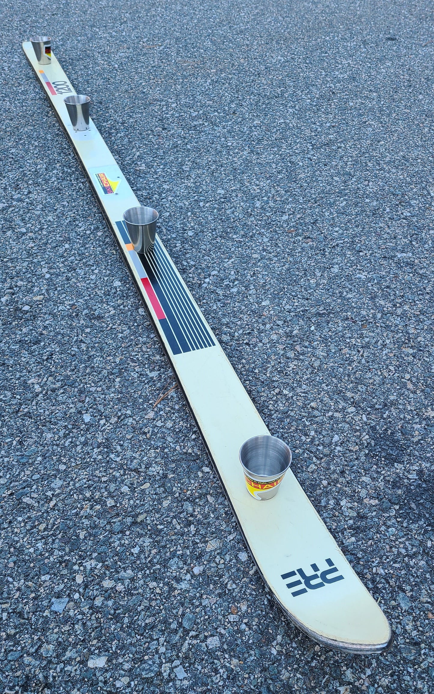 Shot Ski Legendary Old School Pre 1200 ONE OFF Shot Ski 4 shot, Large 3 oz Shots, SkiShot, made from real skis