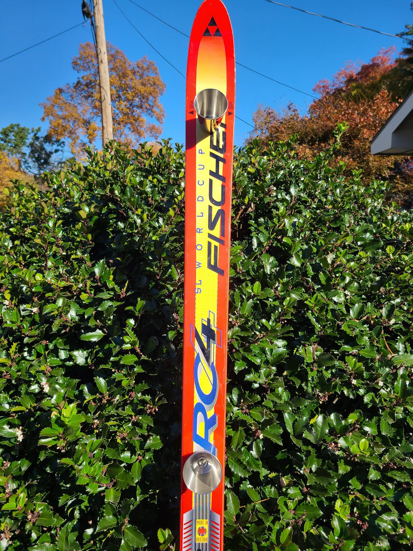 Shot Ski Legendary Old School Fischer Race Shot Ski 4 shot, Large 3 oz Shots, SkiShot, made from real skis