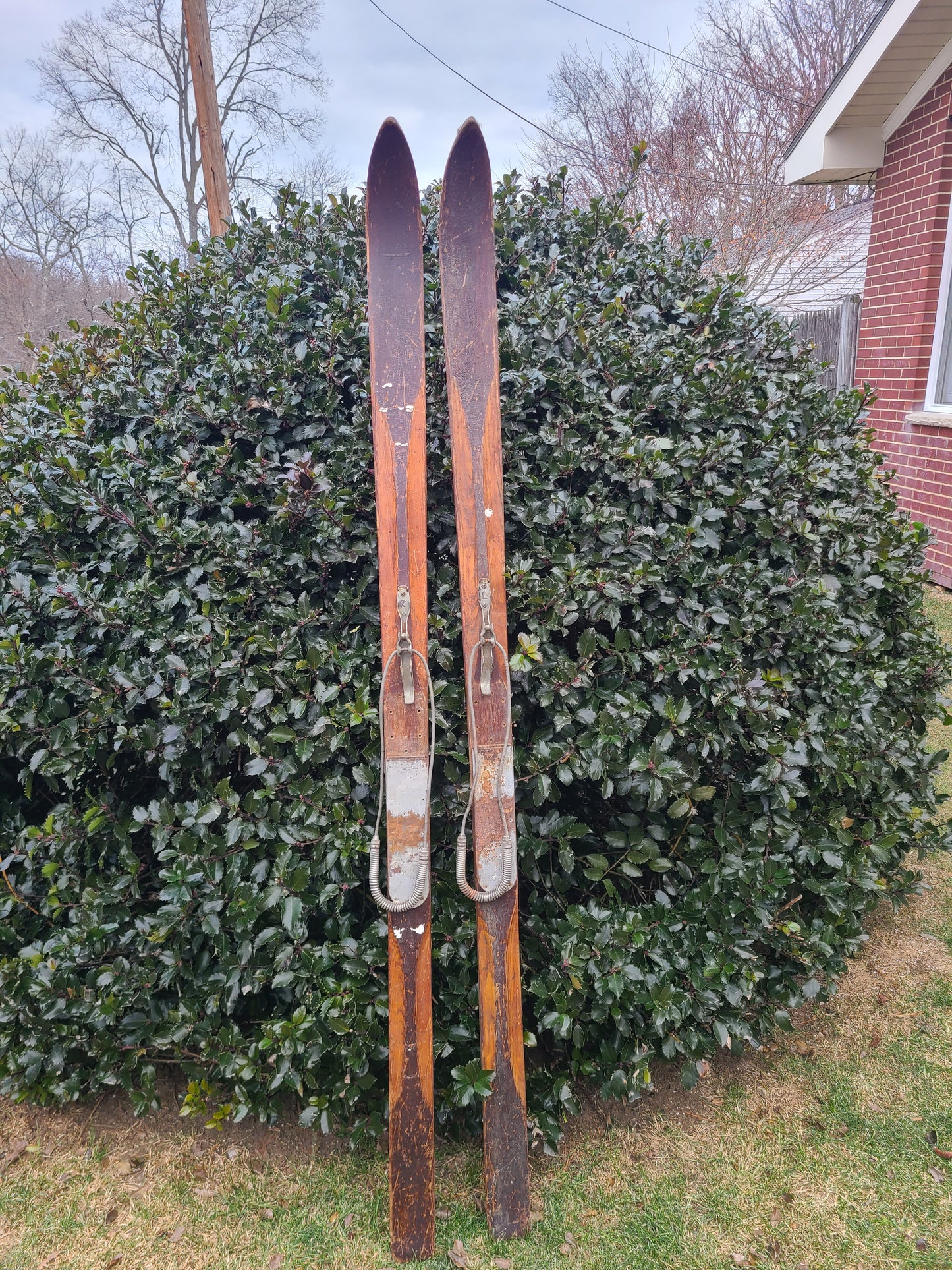 Shot Ski Antique Wooden Shot Ski, 4 shot made from real snow ski from the 30's or 40's