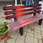 Ski Bench made with Real  Recycled Snow Skis