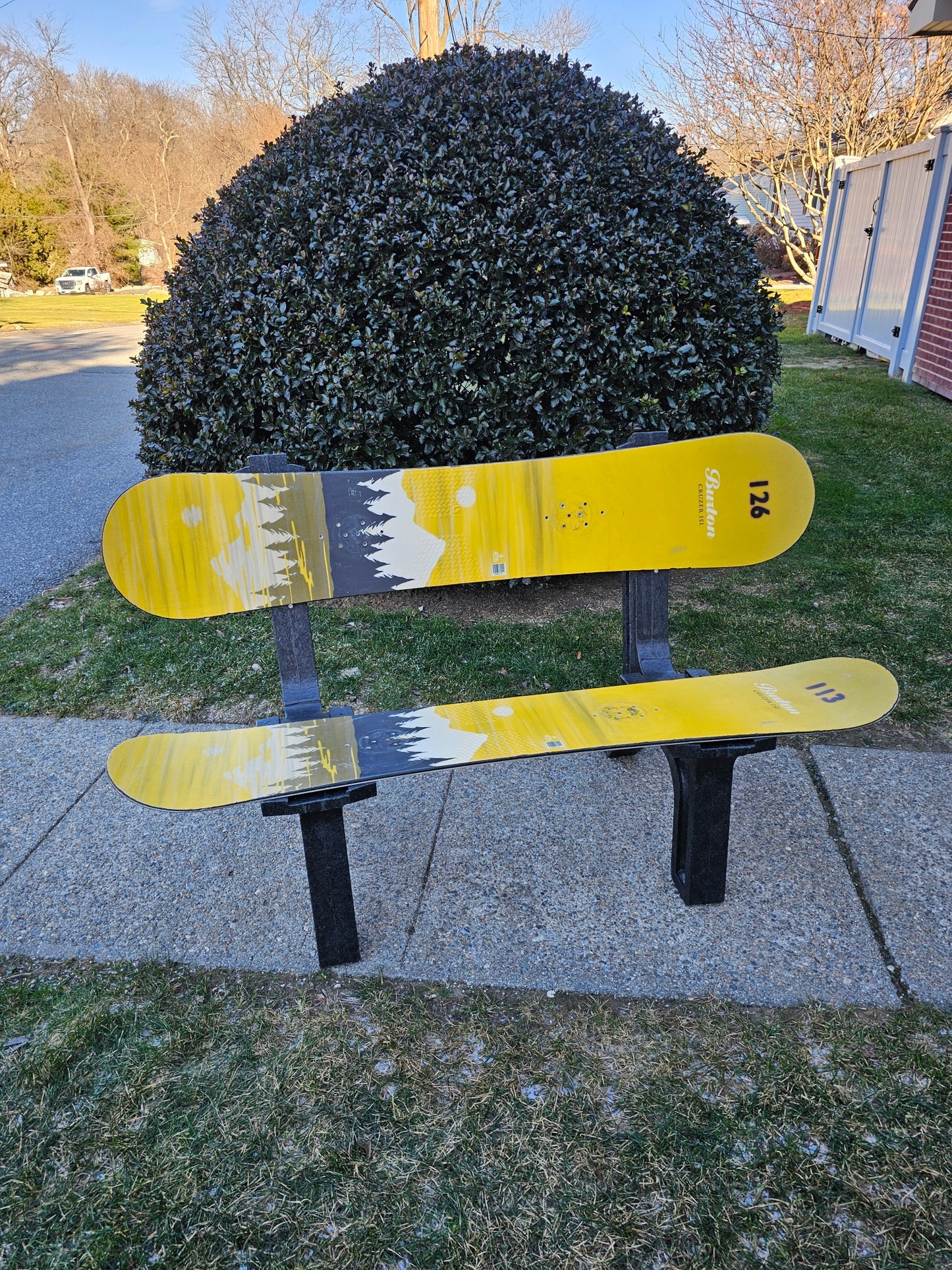 Customize your Recycled Snow Board Bench-Choose your type of Snow Board