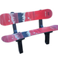 Ski Patio set - 4 piece - A Skichair, Snowboard or Snow Ski Table and Bench and a Ski Rocker