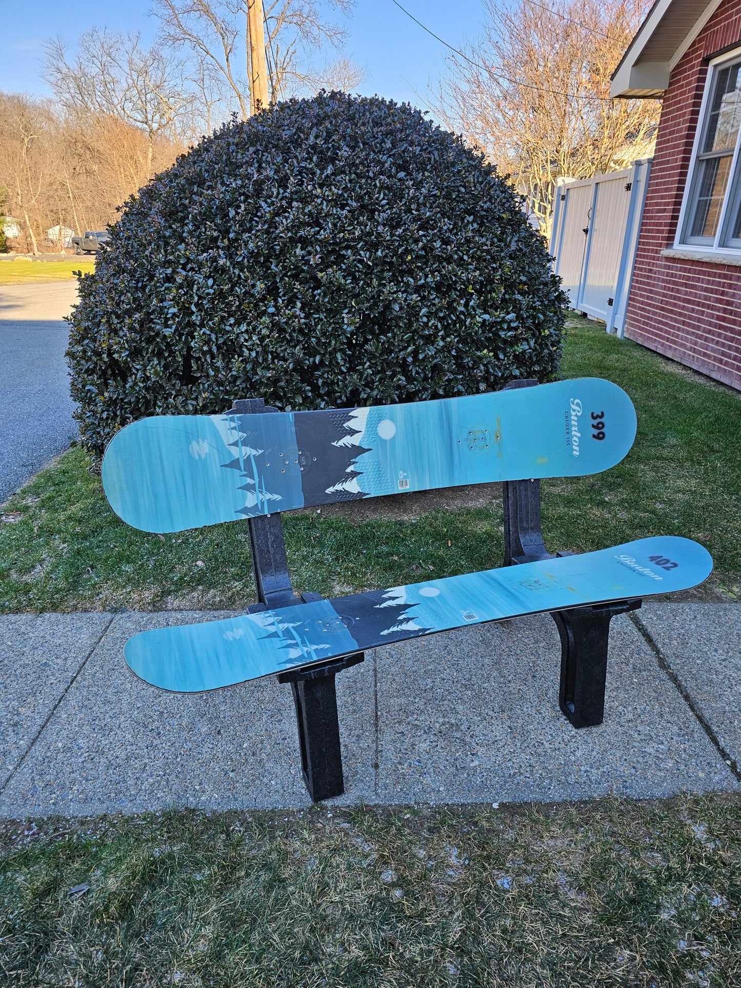 Customize your Recycled Snow Board Bench-Choose your type of Snow Board