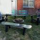 Ski Patio set - 4 piece - A Skichair, Snowboard or Snow Ski Table and Bench and a Ski Rocker