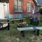 Ski Patio set - 4 piece - A Skichair, Snowboard or Snow Ski Table and Bench and a Ski Rocker