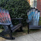 Ski Patio set - 2 piece - Customize your Recycled Snow Ski or Snow Board Patio set with a Ski Bench