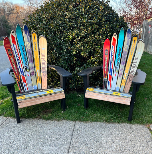 Skichair - Set of 2, Custom Adirondack Skichairs made with different skis