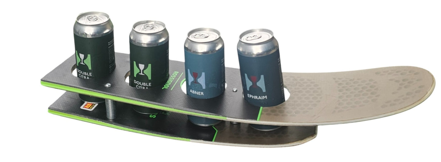 Beer Flight or Brewski Recycled Snow Ski Double Flight for Pint Glasses