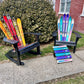2 piece set of Skichairs Snow Ski Recycled Plastic Adirondack with Ottoman and Ski Rocker