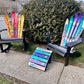 2 piece set of Skichairs Snow Ski Recycled Plastic Adirondack with Ottoman and Ski Rocker