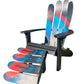 2 piece set of Skichairs Snow Ski Recycled Plastic Adirondack with Ottoman and Ski Rocker