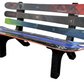 Snow Ski Bench made with Real  Recycled Snow Skis