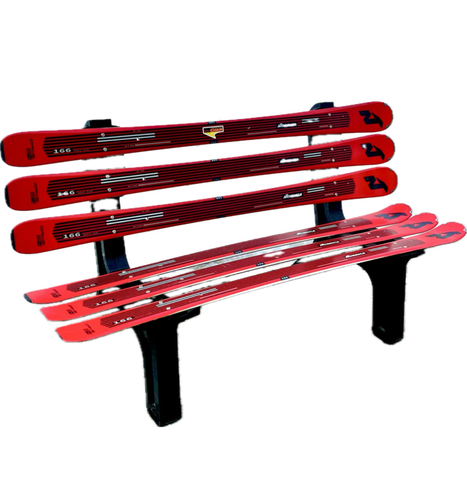 Snow Ski Bench made with Real  Recycled Snow Skis