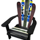 Ski Patio set - 4 piece - A Skichair, Snowboard or Snow Ski Table and Bench and a Ski Rocker