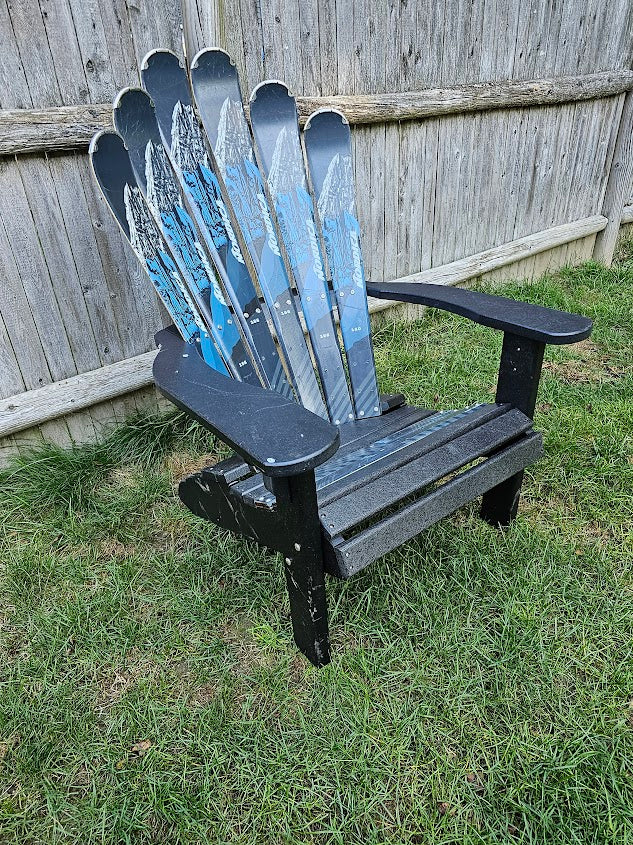 Adirondack Skichairs made with different snow skis