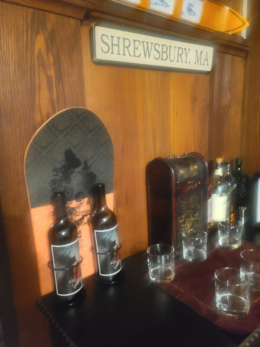 Snowboard Wine Rack - Wall Mount or Tabletop - Set of 2 wine racks made from an authentic snow board