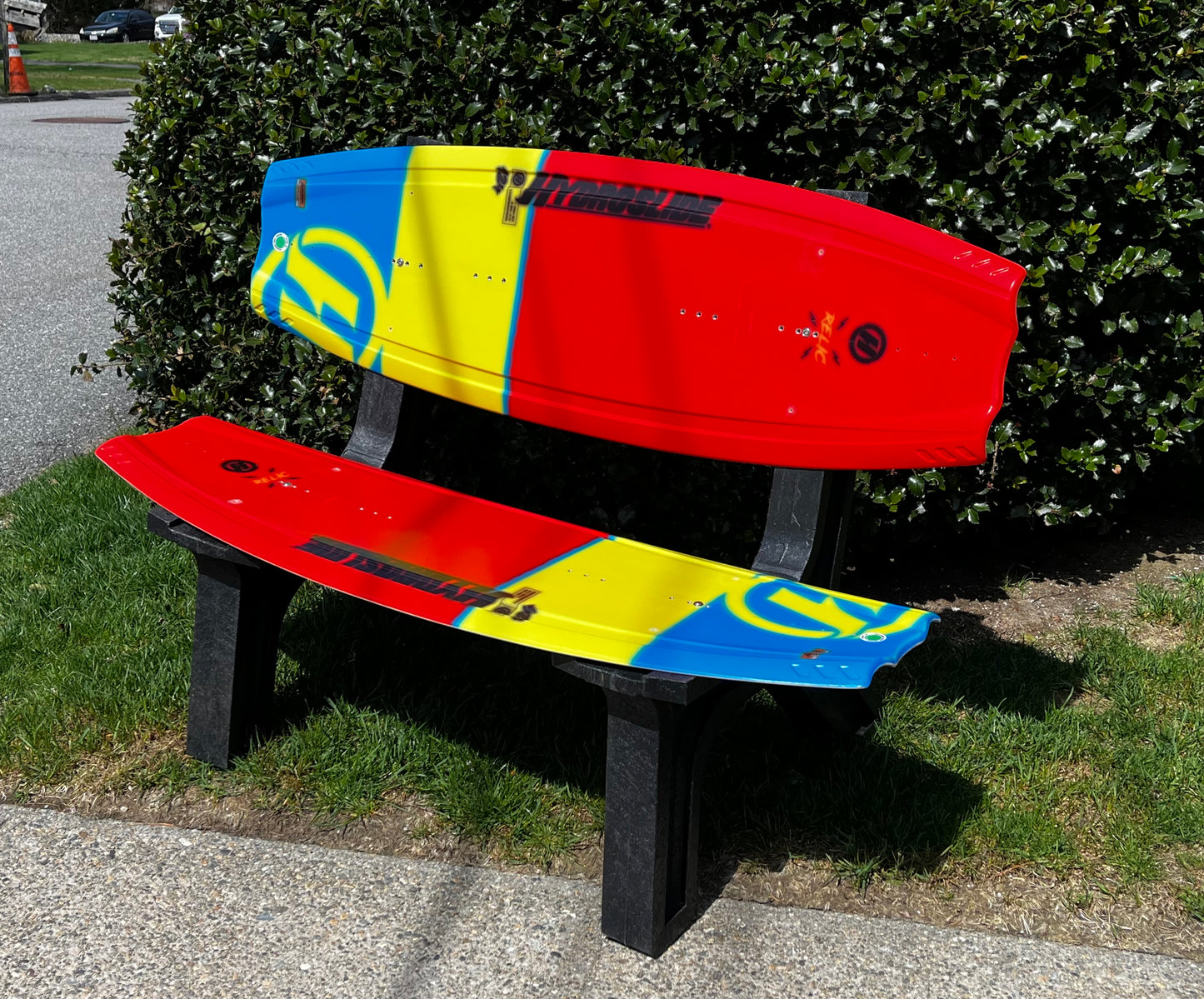 Wake Board Bench made with a real recycled Wake Board