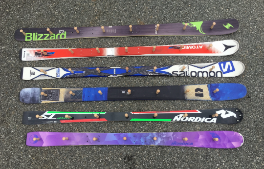 Customize your Snow Ski Coat Rack made from real skis that you can pick!