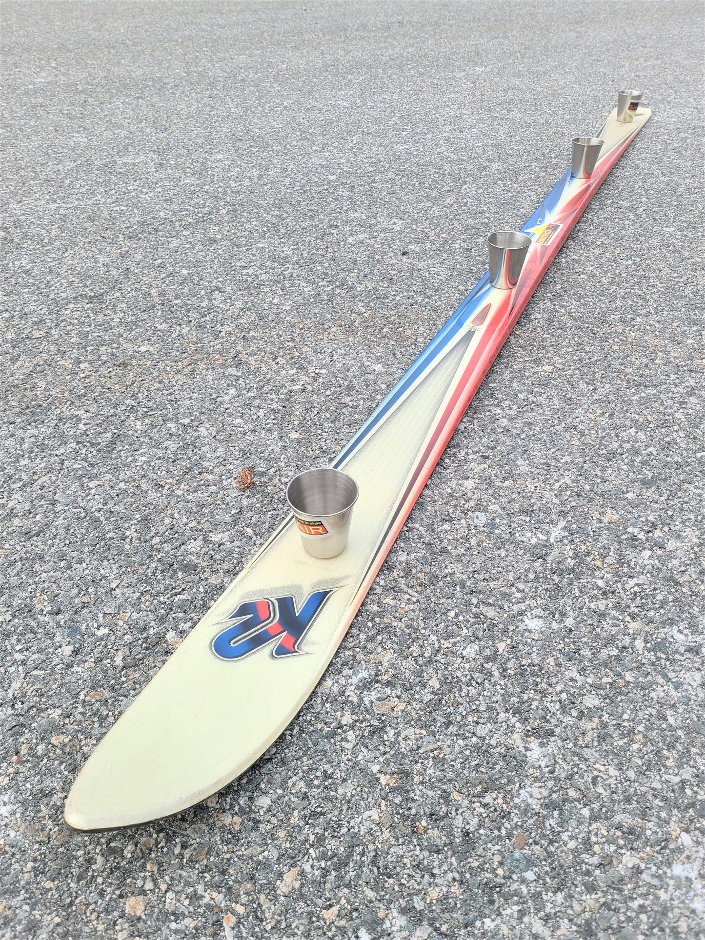 k2 Shot Ski ONE OFF 4 shot, made from a real legendary K2 old school snow ski - One Off Ski