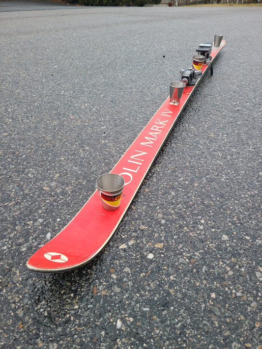 Shot Ski, 4 shot made from a real Olin old school snow ski - One Off Ski