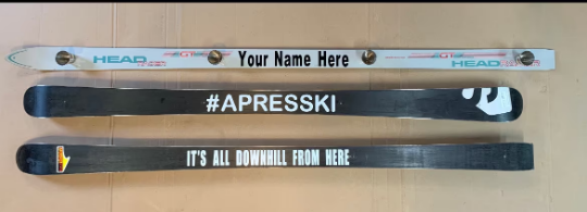 Personalize your Shot Ski, 4 shot, Large 2.5oz Shots, SkiShot, made from real skis that you can pick!