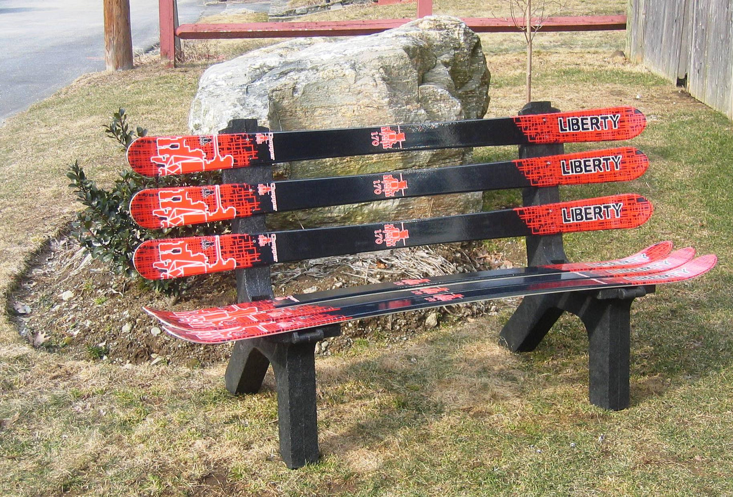 Snow Ski Bench, Ski Bench, Recycled Snow Ski Bench  -  Customize-Choose your type of Snow Ski