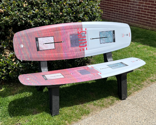 Wake Board Bench made with a real recycled Wake Board