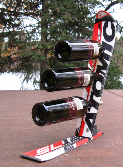 Customize your Snow Ski Wine Rack made from real skis that you can pick!