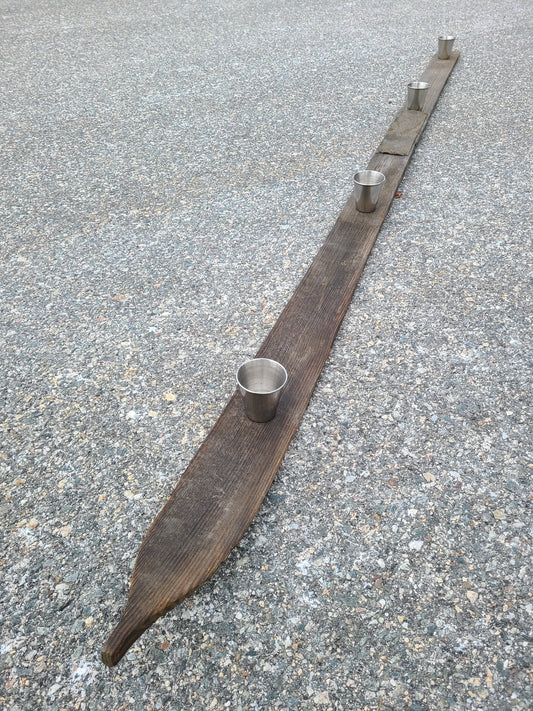 Shot Ski   Antique Wooden Shot Ski, 4 shot made from real snow ski from the 20's