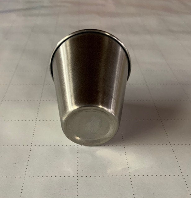 Shot Glasses, set of 4 for a Shot Ski with a hole, Large 2.5oz shot glasses made from Stainless Steele