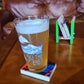 Drink Coasters    Snow Ski Drink Coasters and Coaster Holder -  set of 4 made from a recycled snow skis